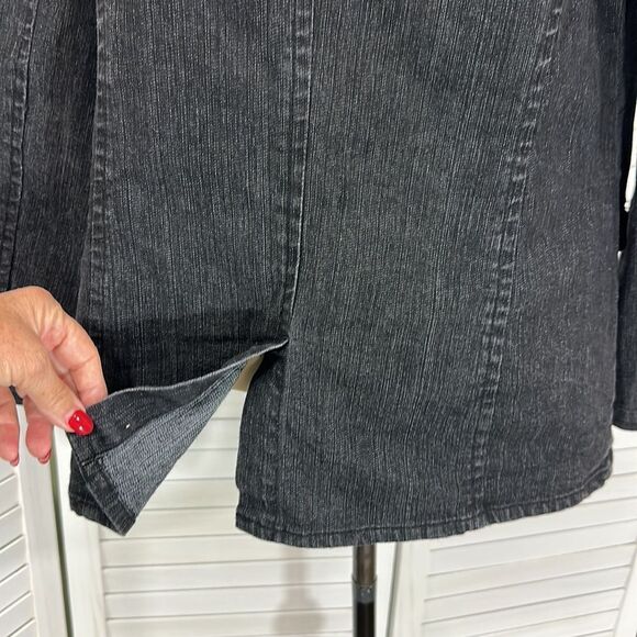 Denim & Co Denim Blazer Medium NWOT Black Wash - Picture 9 of 12